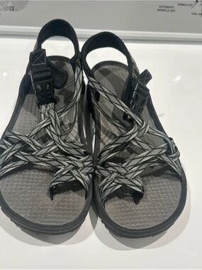 Baretraps | Women’s Sport Sandals - Black and Gray Strappy Comfort | 8.5